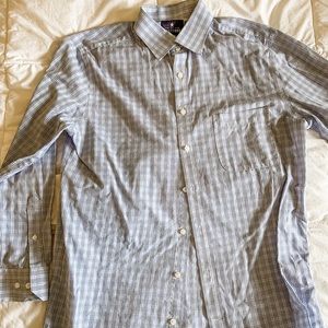 Men’s Stafford blue checked button down